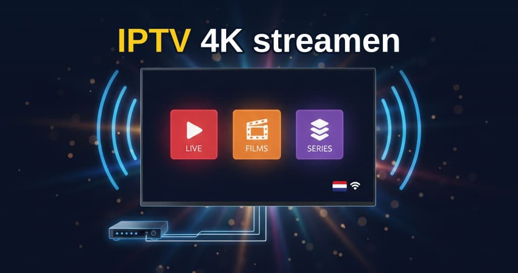 Persoon die 4K IPTV streamt op een smart-tv met een abonnement van IPTV Kopen in Nederland en België