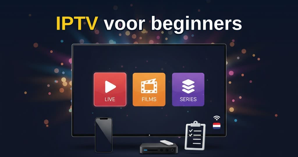 Overzicht van IPTV-installatie voor beginners met een smart tv, tablet en afstandsbediening